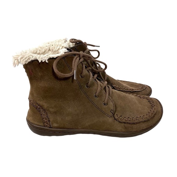 RARE Vivobarefoot Womens EU 38 US 7 Kem Boot Brown Leather Moccasin Ankle Shoe - Picture 1 of 8
